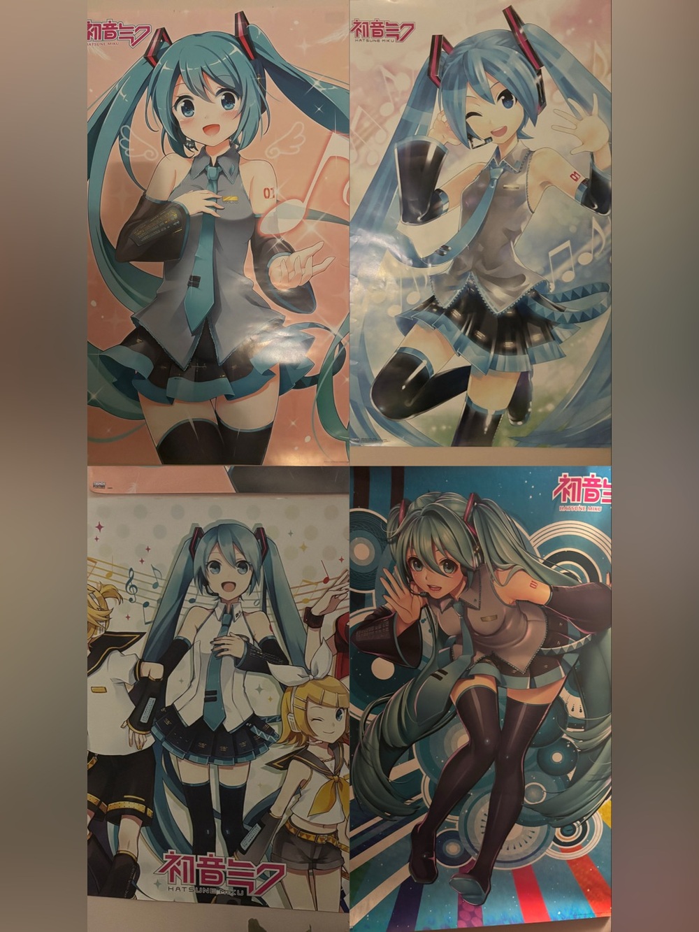 4 hatsune miku poster lot